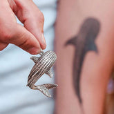 Large Whale Shark Sterling Silver Pendant TPD4859 - Pendants