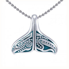 Whale Tail Aboriginal Sterling Silver Pendant (Large Version) TPD4877 - DiveSilver Jewelry