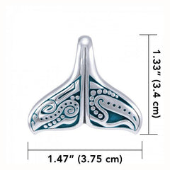 Whale Tail Aboriginal Sterling Silver Pendant (Large Version) TPD4877 - DiveSilver Jewelry