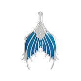 Mermaid Tail with Enamel Sterling Silver Pendant TPD4899 - Pendants