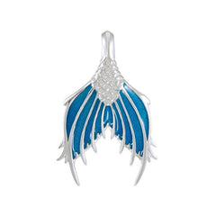 Mermaid Tail with Enamel Sterling Silver Pendant TPD4899 - Pendants