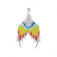 Mermaid Tail with Enamel Sterling Silver Pendant TPD4899 - Pendants