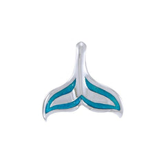 Whale Tail with Enamel Sterling Silver Pendant TPD4903 - Pendants