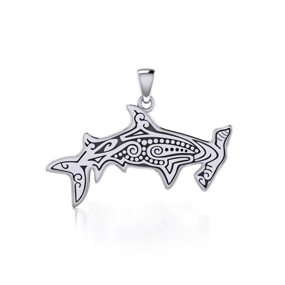 Aboriginal Hammerhead Shark Sterling Silver Pendant TPD4908 - Pendant