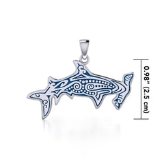 Aboriginal Hammerhead Shark Sterling Silver Pendant - DiveSilver Jewelry