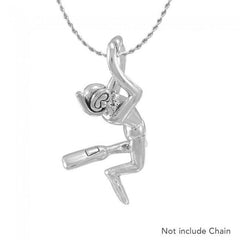 Male Free Diver Sterling Silver Pendant TPD4934 - Pendants