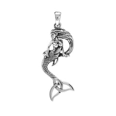 Mermaid Goddess with Trinity Knot Sterling Silver Pendant TPD4937 - Pendants