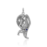 Mermaid Goddess Sterling Silver Pendant with Gemstone TPD4939 - DiveSilver Jewelry