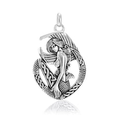 Celtic Mermaid Goddess Sterling Silver Pendant TPD4940 - Pendants