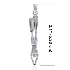 Descending Freediver Sterling Silver Pendant TPD5011 - Pendants