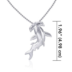 Hammerhead Shark Silver with Hidden Bail Pendant TPD5020 - Pendant