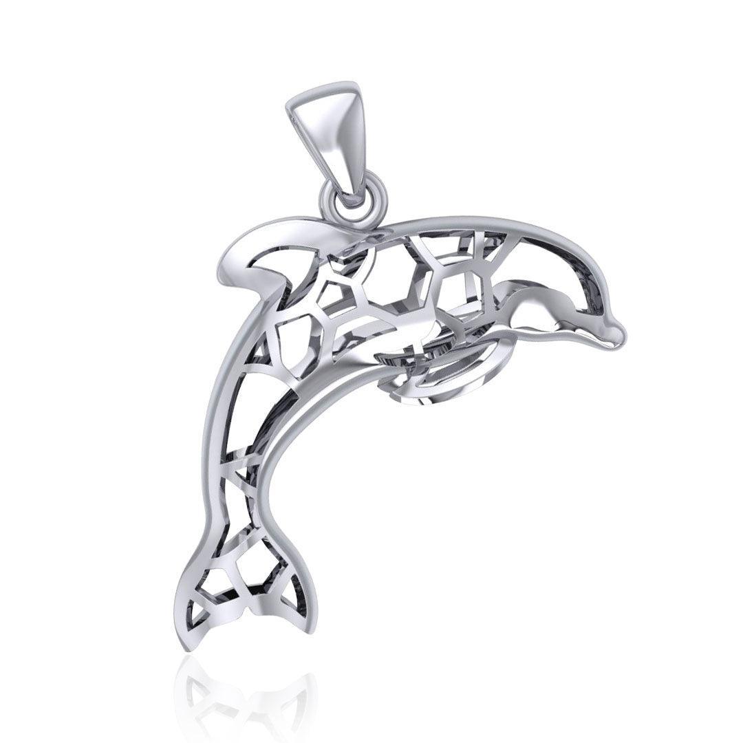 Window to Universe Dolphin Silver Pendant TPD5046 - Pendants