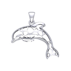Window to Universe Dolphin Silver Pendant TPD5046 - Pendants