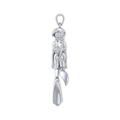 Female Free Diver Silver Pendant TPD5065 - Pendants