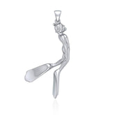 Male Free Diver Silver Pendant TPD5066 - Pendants