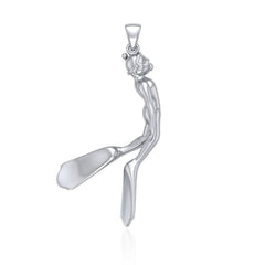 Male Free Diver Silver Pendant TPD5066 - Pendants