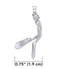 Male Free Diver Silver Pendant TPD5066 - Pendants