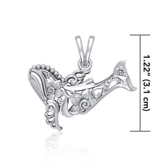 A gift of solitude Sterling Silver Whale Filigree Pendant Jewelry TPD5144 - Pendants