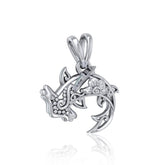 Swim through the endless journey Sterling Silver Hammerhead Shark Filigree Pendant Jewelry TPD5146 - Pendants