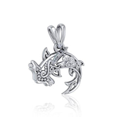 Swim through the endless journey Sterling Silver Hammerhead Shark Filigree Pendant Jewelry TPD5146 - Pendants