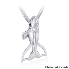 Sterling Silver Northern Right Whale Tail Pendant TPD5153 - Pendant
