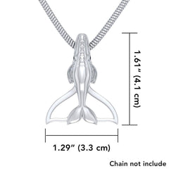 Sterling Silver Northern Right Whale Tail Pendant TPD5153 - Pendant