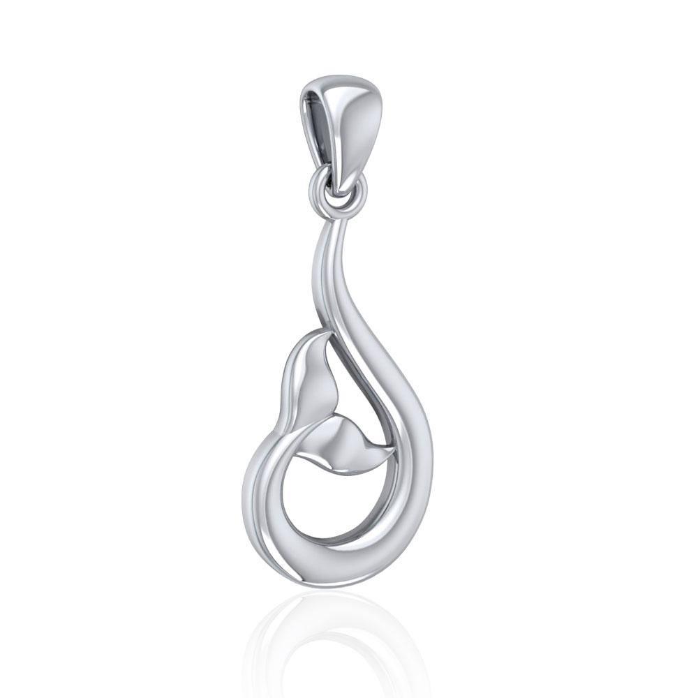 Sterling Silver Wrapping Whale Tail Pendant TPD5174 - Pendant