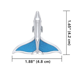 Sterling Silver Mike Whale Tail Pendant with Enamel TPD5178 - Pendant