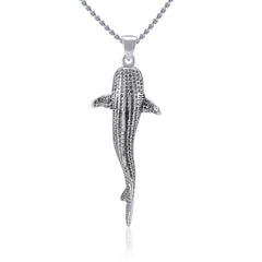 Gentle giants in benign grace ~ Small Whale Shark Silver Pendant TPD5197 - Pendant