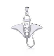 Silver Manta Ray with Infinity Symbol Pendant TPD5230 - Pendant