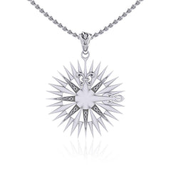 Wonderful Celtic Compass Rose Silver Pendant TPD5236 - Pendant