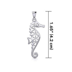 Flower of Life Seahorse Silver Pendant TPD5299 - Pendant