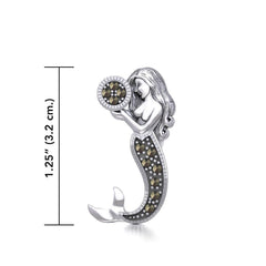 The Goddess Mermaid Silver Pendant with Marcasite TPD5364 - Pendant