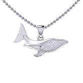 Swimming Blue Whale Sterling Silver Pendant TPD5405 - Pendant