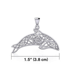 Celtic Filigree Dolphin Silver Pendant TPD5699 - Pendant
