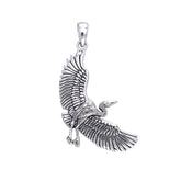 Great Blue Heron in Flight Sterling Silver Pendant TPD588 - Pendants