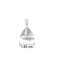 Sailboat Sterling Silver Pendant TPD6009 - DiveSilver Jewelry