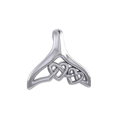 Celtic Whale Tail And Double Heart Silver Pendant TPD6054 - DiveSilver Jewelry