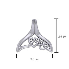 Celtic Whale Tail And Double Heart Silver Pendant TPD6054 - DiveSilver Jewelry