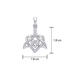 Celtic Whale Tail And Double Heart Silver Pendant TPD6055 - DiveSilver Jewelry