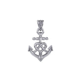Celtic Heart With Anchor Silver Pendant TPD6056 - DiveSilver Jewelry