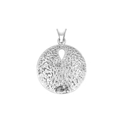 Coastal Charm Sterling Silver Hammer Textured Sand Dollar Pendant by Peter Stone TPD6190 - DiveSilver Jewelry