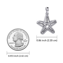 Starfish with Celtic Heart Silver Pendant TPD7003 - DiveSilver Jewelry