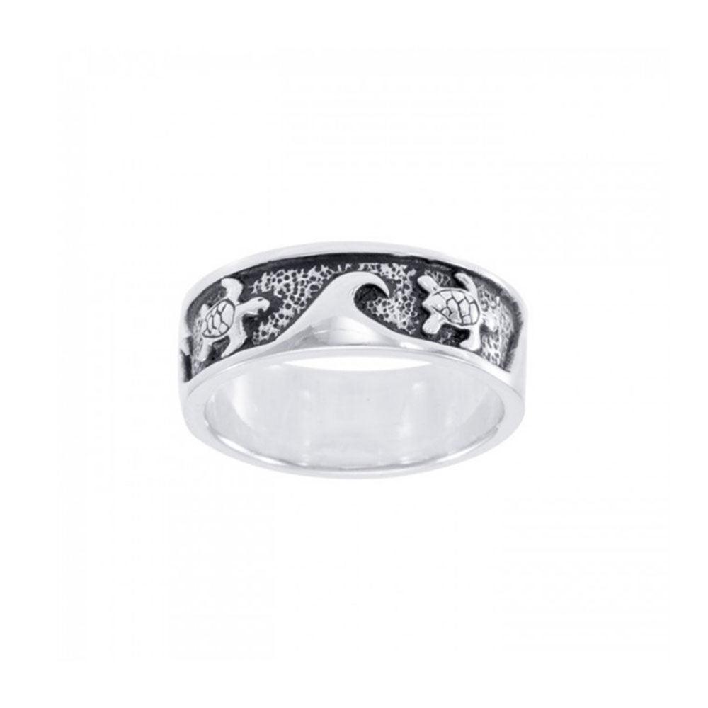 The story of sea turtle in the big waves Ring TR008 - Rings