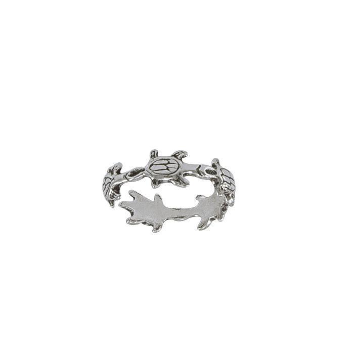 Bale of Sea TurtlesSterling Silver Toe Ring TR1470 - Rings