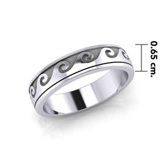 Wave Curl Silver Spinner Ring TR1674 - DiveSilver Jewelry