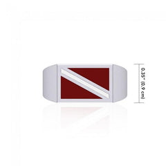Flag Dive Sterling Silver Ring TR1796 - Rings