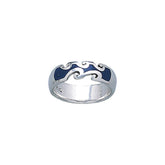 Inlaid Ocean Waves Ring TR1854 - Rings