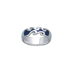 Inlaid Ocean Waves Ring TR1854 - Rings