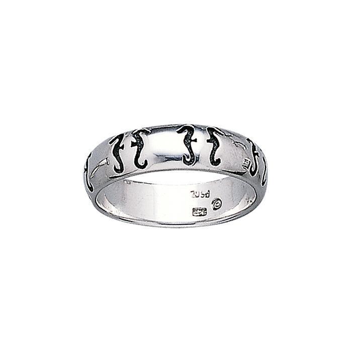Seahorse Sterling Silver Ring TR3291 - Rings